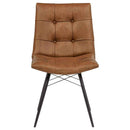 Aiken Faux Leather Upholstered Dining Side Chair Saddle Brown (Set of 4)