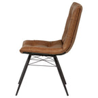 Home & Sleep Outlet - Aiken Faux Leather Upholstered Dining Side Chair Saddle Brown (Set of 4)