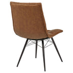 Home & Sleep Outlet - Aiken Faux Leather Upholstered Dining Side Chair Saddle Brown (Set of 4)