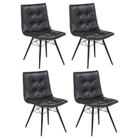 Aiken Faux Leather Upholstered Dining Side Chair Charcoal Grey (Set of 4)