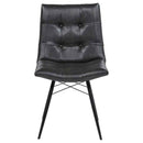 Aiken Faux Leather Upholstered Dining Side Chair Charcoal Grey (Set of 4)