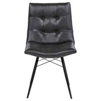 Aiken Faux Leather Upholstered Dining Side Chair Charcoal Grey (Set of 4)