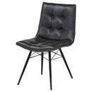 Aiken Faux Leather Upholstered Dining Side Chair Charcoal Grey (Set of 4)