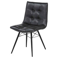 Aiken Faux Leather Upholstered Dining Side Chair Charcoal Grey (Set of 4)