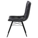 Aiken Faux Leather Upholstered Dining Side Chair Charcoal Grey (Set of 4)