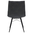 Aiken Faux Leather Upholstered Dining Side Chair Charcoal Grey (Set of 4)