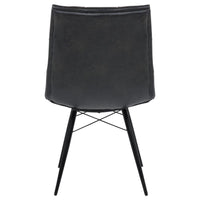 Aiken Faux Leather Upholstered Dining Side Chair Charcoal Grey (Set of 4)