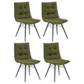 Home & Sleep Outlet - Aiken Fabric Upholstered Dining Side Chair Saddle Forest Green (Set of 4)