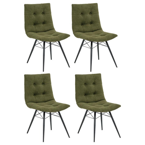 Home & Sleep Outlet - Aiken Fabric Upholstered Dining Side Chair Saddle Forest Green (Set of 4)