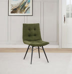 Home & Sleep Outlet - Aiken Fabric Upholstered Dining Side Chair Saddle Forest Green (Set of 4)