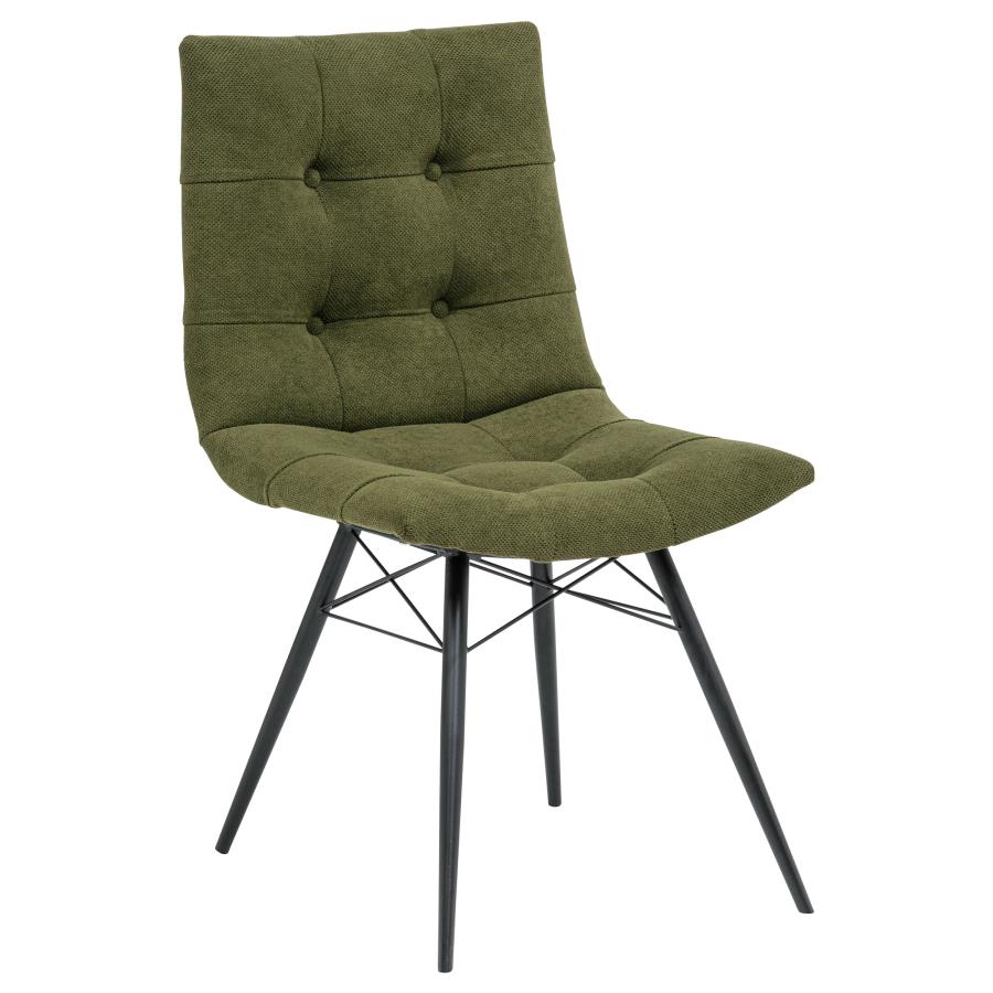 Home & Sleep Outlet - Aiken Fabric Upholstered Dining Side Chair Saddle Forest Green (Set of 4)