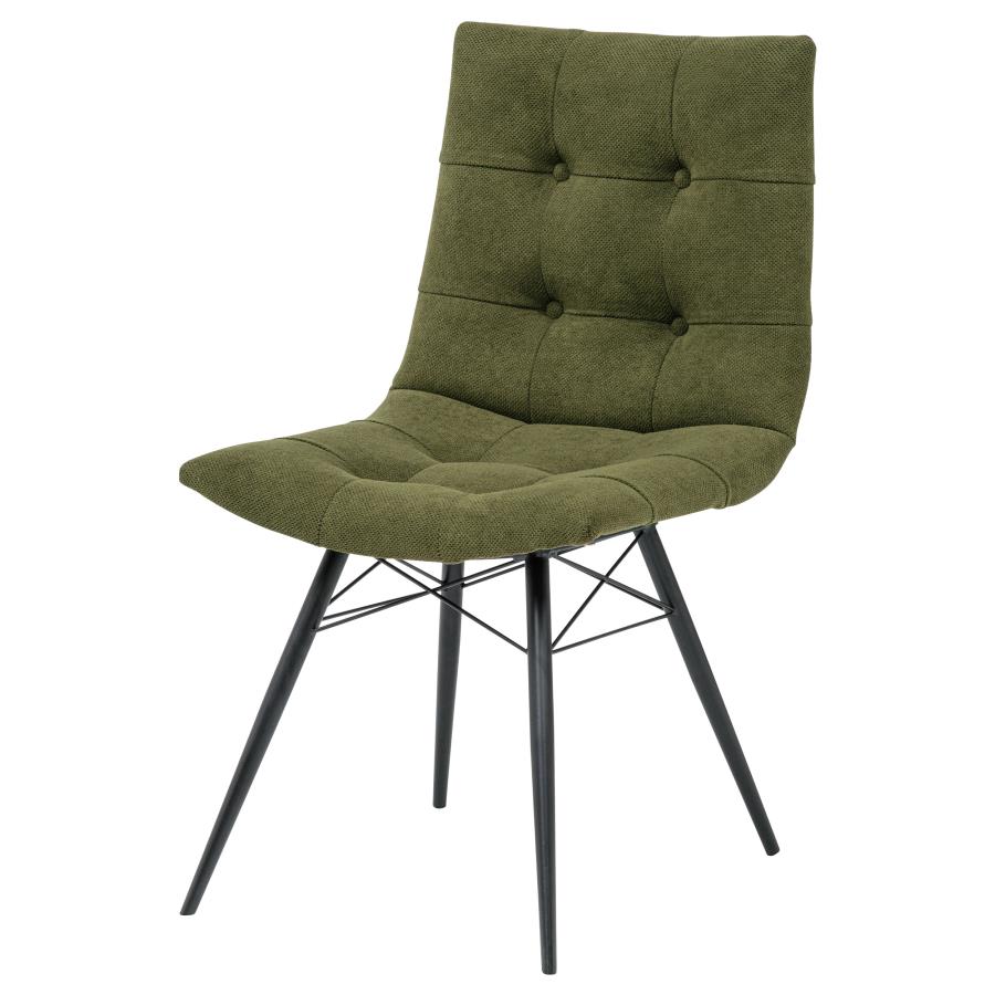 Home & Sleep Outlet - Aiken Fabric Upholstered Dining Side Chair Saddle Forest Green (Set of 4)