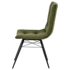 Home & Sleep Outlet - Aiken Fabric Upholstered Dining Side Chair Saddle Forest Green (Set of 4)