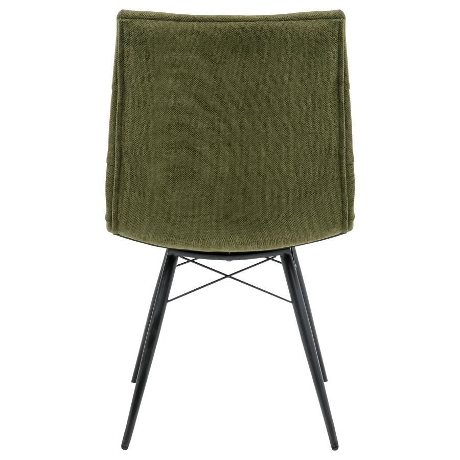 Home & Sleep Outlet - Aiken Fabric Upholstered Dining Side Chair Saddle Forest Green (Set of 4)