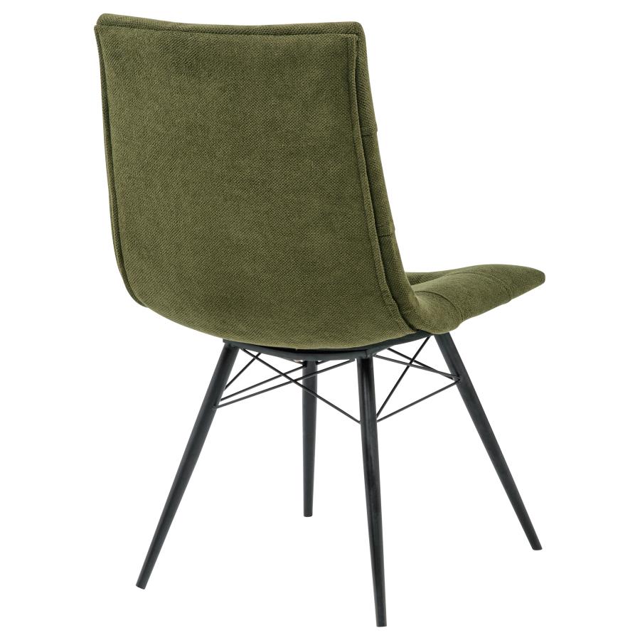 Home & Sleep Outlet - Aiken Fabric Upholstered Dining Side Chair Saddle Forest Green (Set of 4)