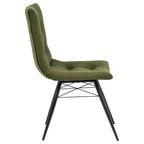 Home & Sleep Outlet - Aiken Fabric Upholstered Dining Side Chair Saddle Forest Green (Set of 4)