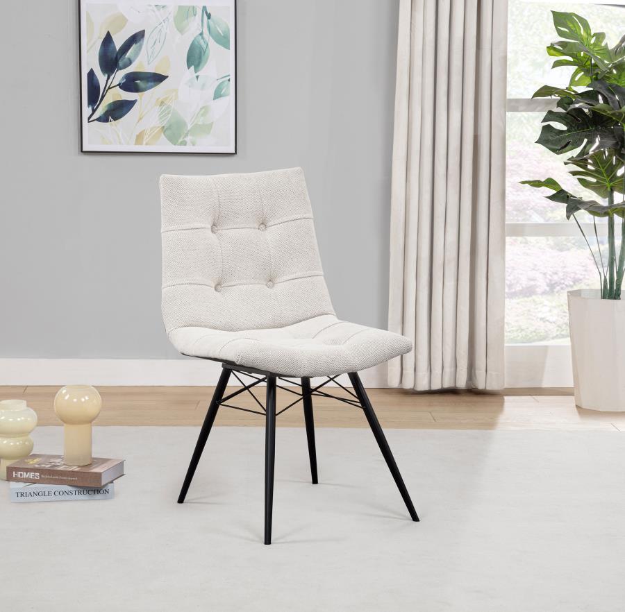 Home & Sleep Outlet - Aiken Fabric Upholstered Dining Side Chair Saddle Stone White (Set of 4)