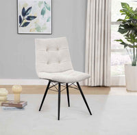 Aiken Fabric Upholstered Dining Side Chair Saddle Stone White (Set of 4)