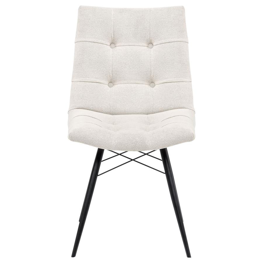 Home & Sleep Outlet - Aiken Fabric Upholstered Dining Side Chair Saddle Stone White (Set of 4)