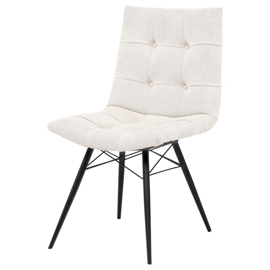 Home & Sleep Outlet - Aiken Fabric Upholstered Dining Side Chair Saddle Stone White (Set of 4)