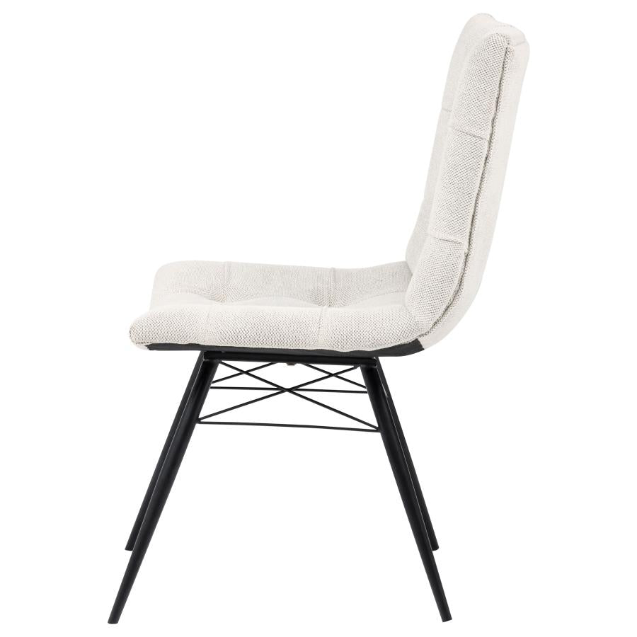 Home & Sleep Outlet - Aiken Fabric Upholstered Dining Side Chair Saddle Stone White (Set of 4)