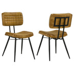 Home & Sleep Outlet - Misty Leather Upholstered Dining Side Chair Camel (Set of 2)