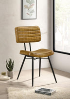 Home & Sleep Outlet - Misty Leather Upholstered Dining Side Chair Camel (Set of 2)