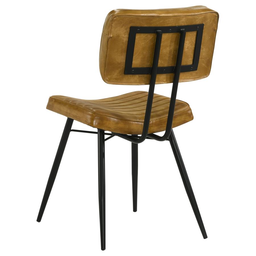 Home & Sleep Outlet - Misty Leather Upholstered Dining Side Chair Camel (Set of 2)