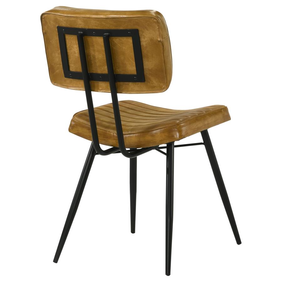 Home & Sleep Outlet - Misty Leather Upholstered Dining Side Chair Camel (Set of 2)