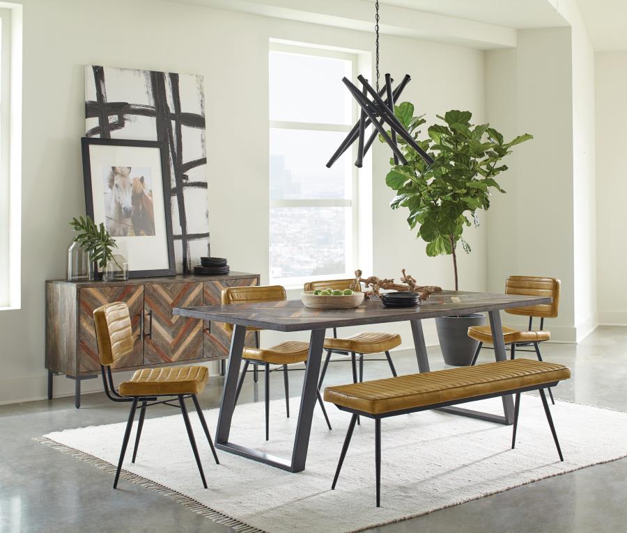 Home & Sleep Outlet - Misty Leather Upholstered Dining Side Chair Camel (Set of 2)