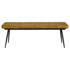 Home & Sleep Outlet - Misty Leather Upholstered Dining Bench Antique Camel