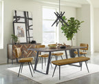 Home & Sleep Outlet - Misty Leather Upholstered Dining Bench Antique Camel