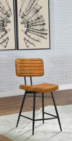 Home & Sleep Outlet - Partridge Leather Counter Chair Antique Camel (Set of 2)