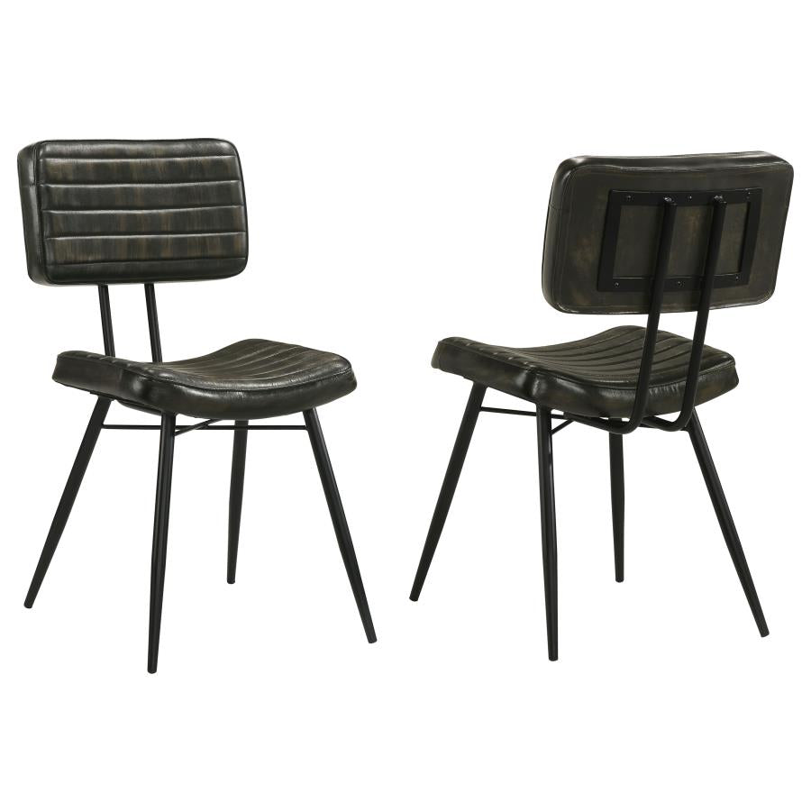 Home & Sleep Outlet - Misty Leather Upholstered Dining Chair Espresso (Set of 2)
