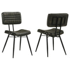 Home & Sleep Outlet - Misty Leather Upholstered Dining Chair Espresso (Set of 2)