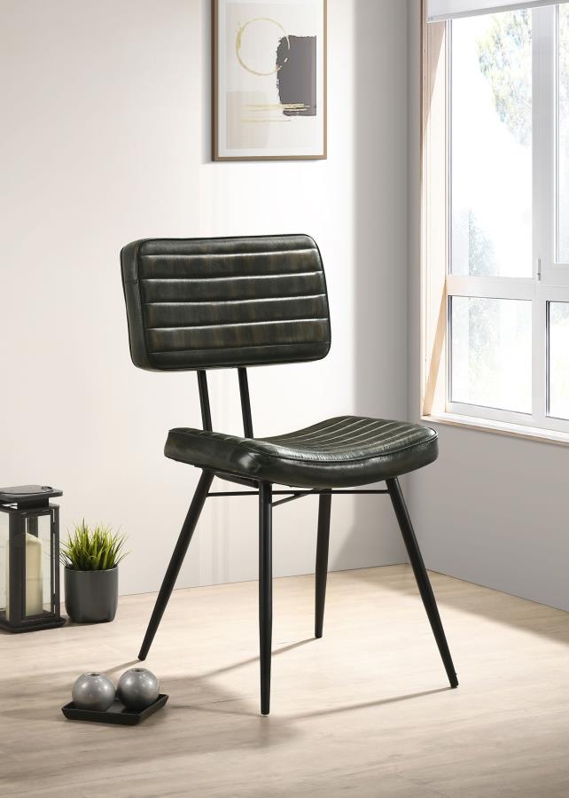 Home & Sleep Outlet - Misty Leather Upholstered Dining Chair Espresso (Set of 2)