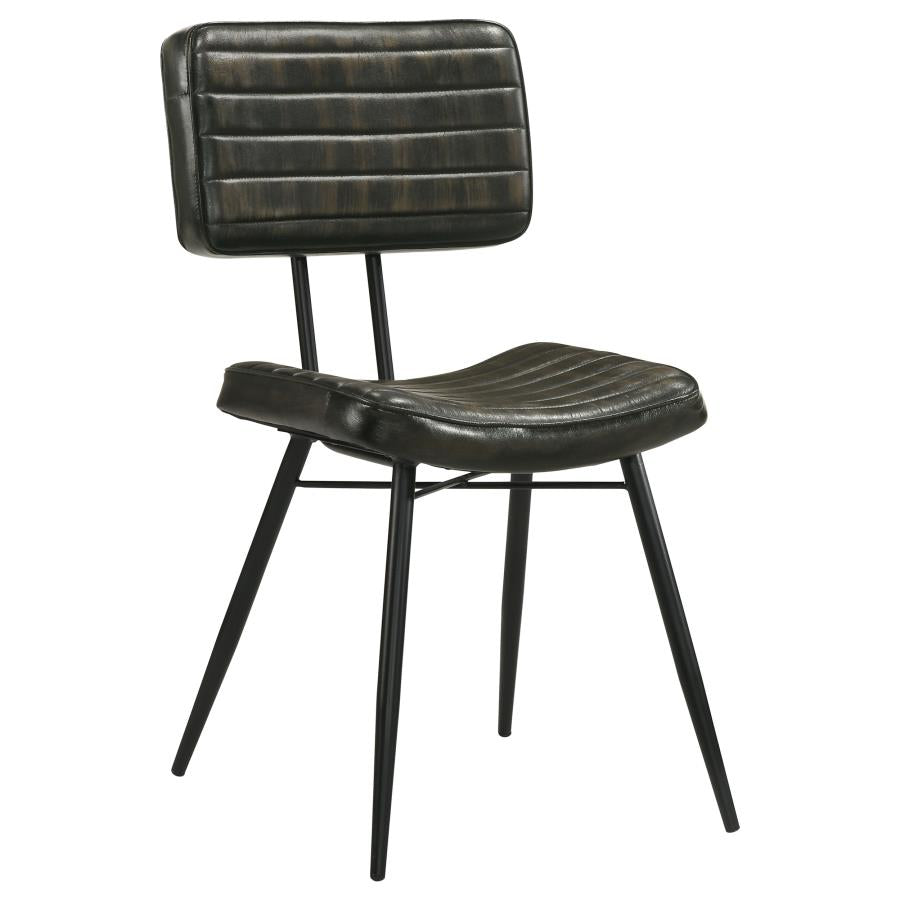 Home & Sleep Outlet - Misty Leather Upholstered Dining Chair Espresso (Set of 2)