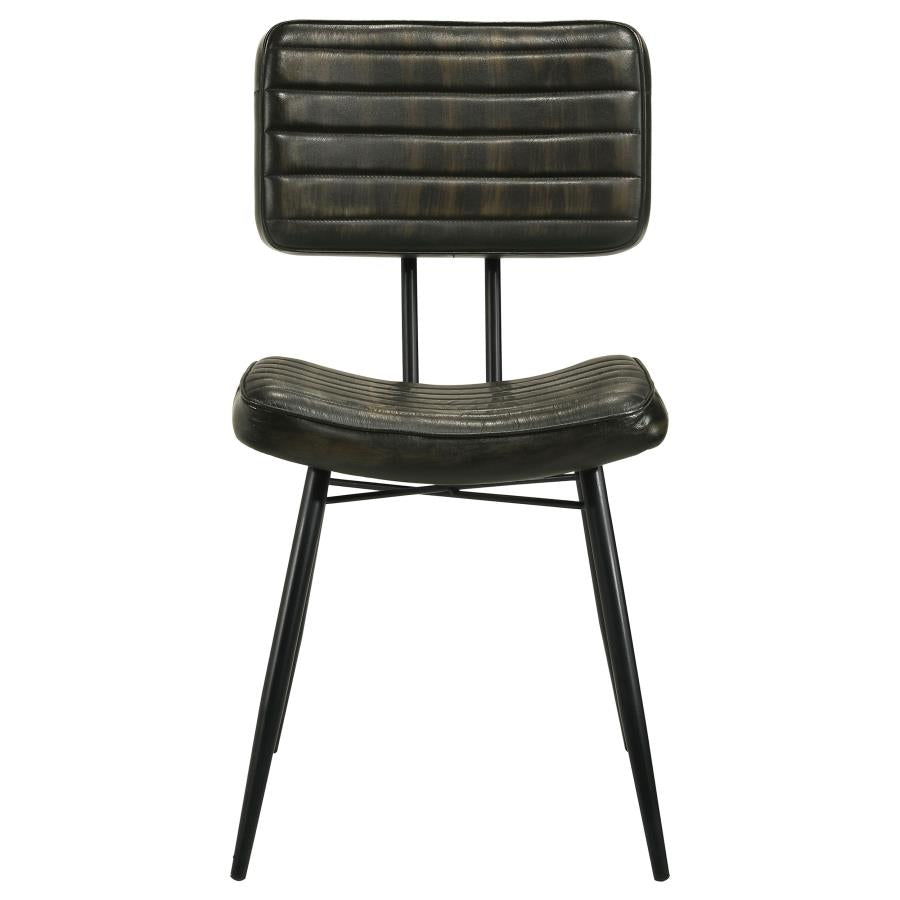 Home & Sleep Outlet - Misty Leather Upholstered Dining Chair Espresso (Set of 2)