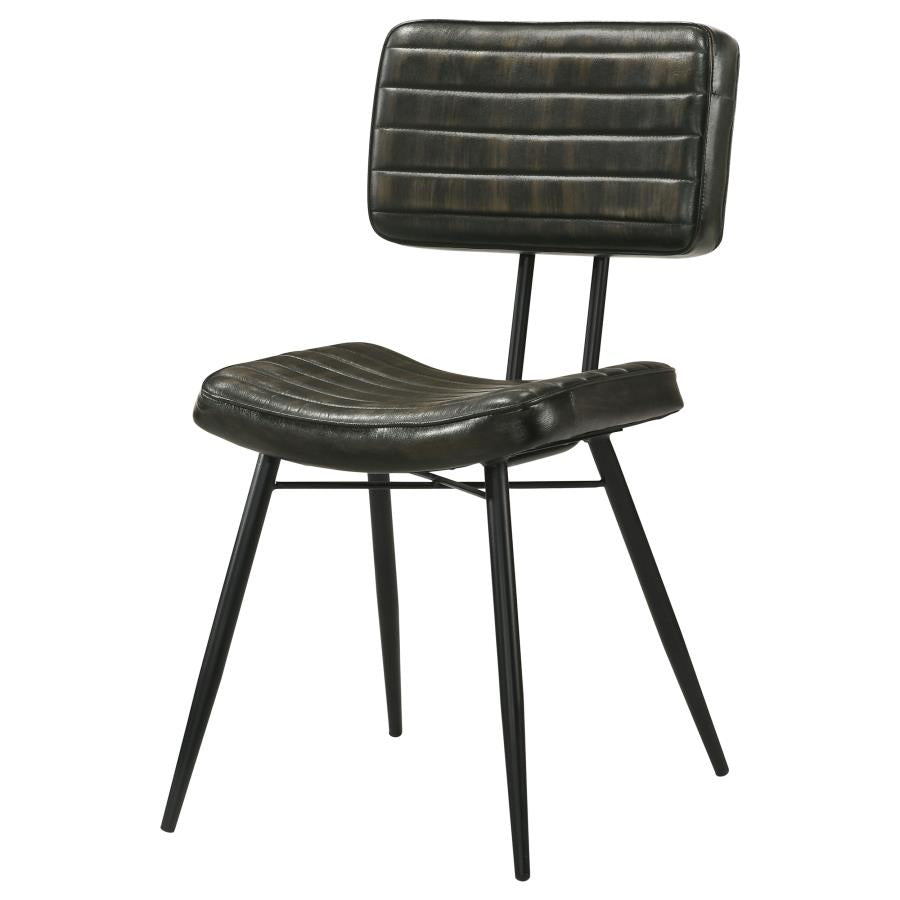 Home & Sleep Outlet - Misty Leather Upholstered Dining Chair Espresso (Set of 2)