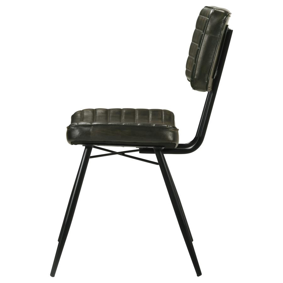 Home & Sleep Outlet - Misty Leather Upholstered Dining Chair Espresso (Set of 2)
