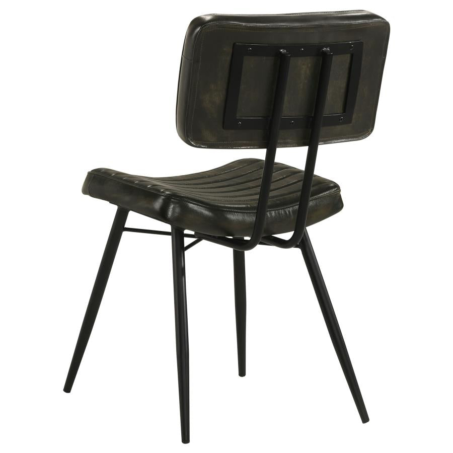 Home & Sleep Outlet - Misty Leather Upholstered Dining Chair Espresso (Set of 2)