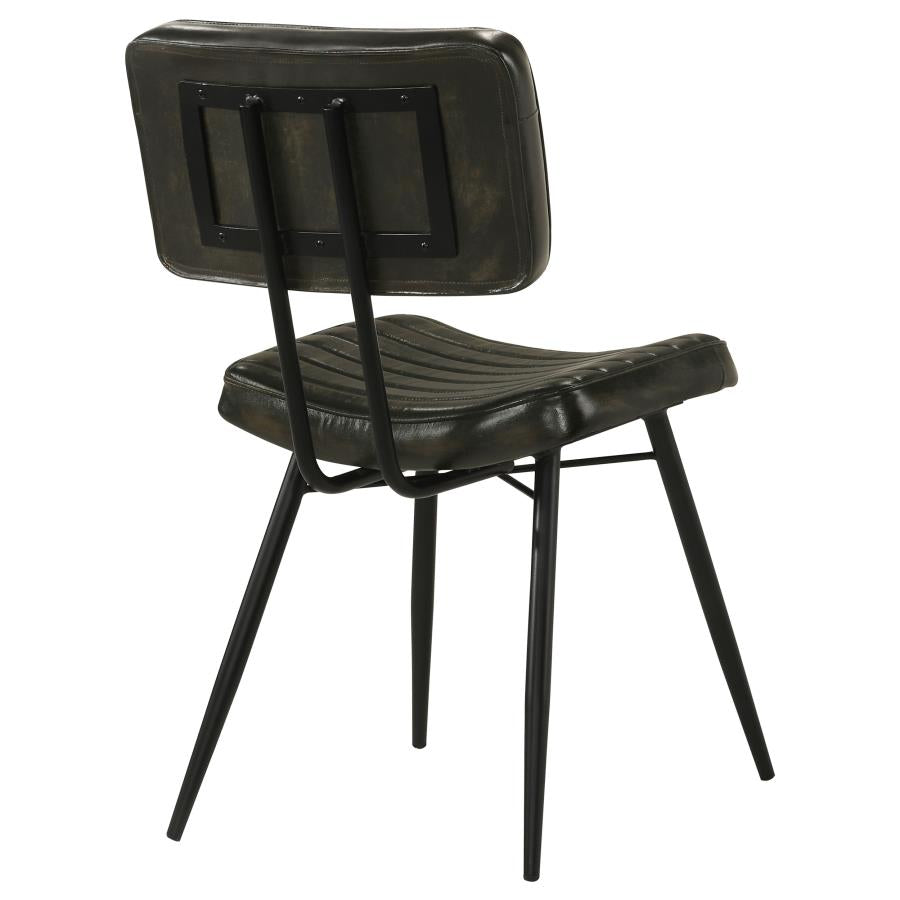 Home & Sleep Outlet - Misty Leather Upholstered Dining Chair Espresso (Set of 2)