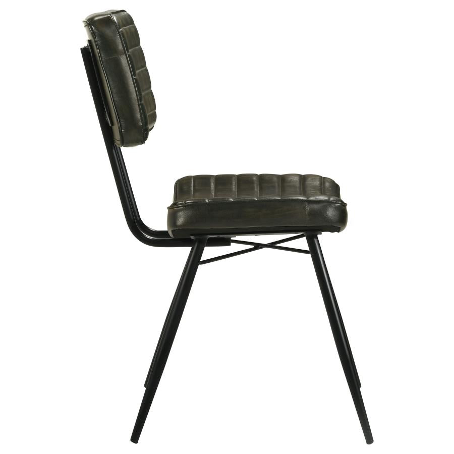 Home & Sleep Outlet - Misty Leather Upholstered Dining Chair Espresso (Set of 2)