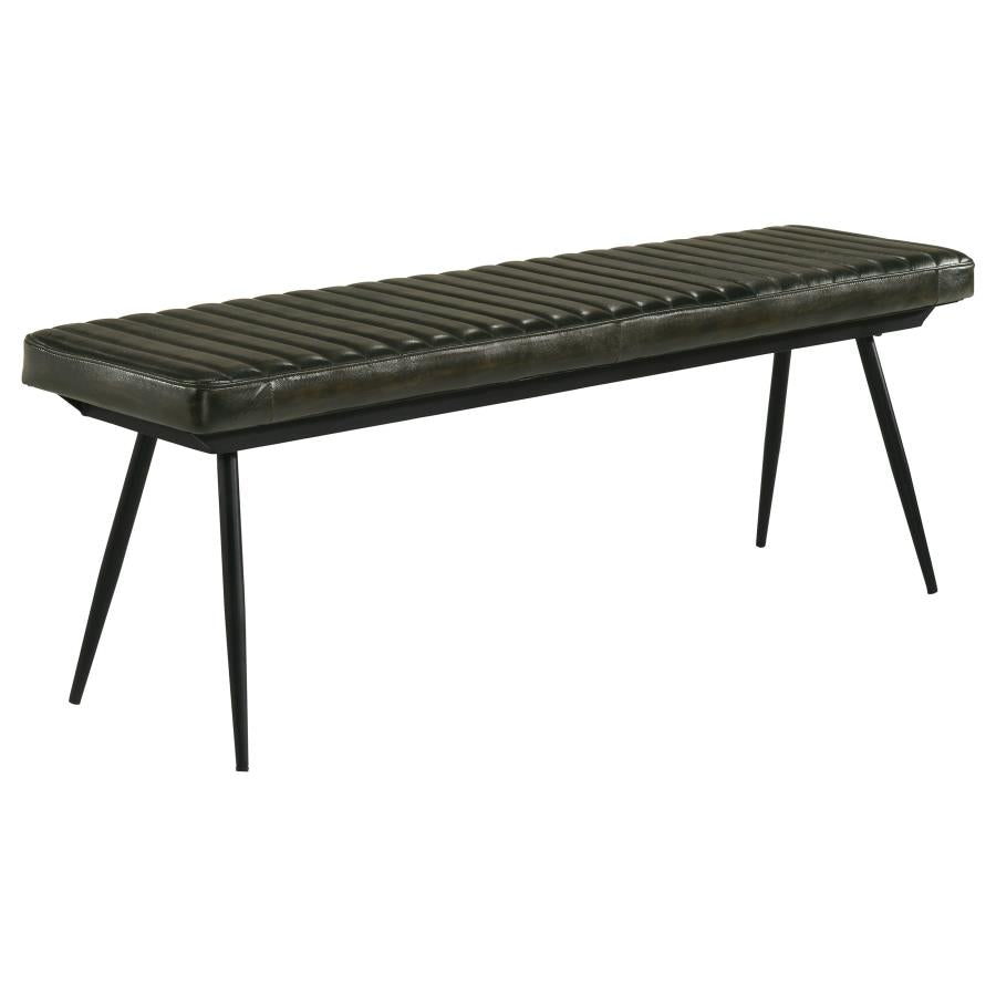 Home & Sleep Outlet - Misty Leather Upholstered Dining Bench Antique Espresso