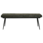 Home & Sleep Outlet - Misty Leather Upholstered Dining Bench Antique Espresso