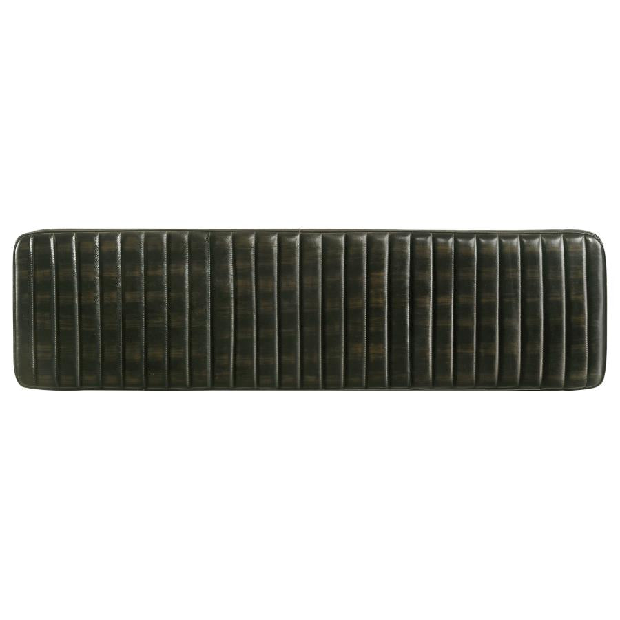 Home & Sleep Outlet - Misty Leather Upholstered Dining Bench Antique Espresso