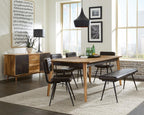 Home & Sleep Outlet - Misty Leather Upholstered Dining Bench Antique Espresso