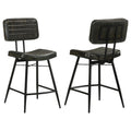 Home & Sleep Outlet - Partridge Leather Counter Chair Antique Espresso (Set of 2)