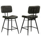 Home & Sleep Outlet - Partridge Leather Counter Chair Antique Espresso (Set of 2)