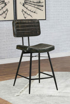 Home & Sleep Outlet - Partridge Leather Counter Chair Antique Espresso (Set of 2)